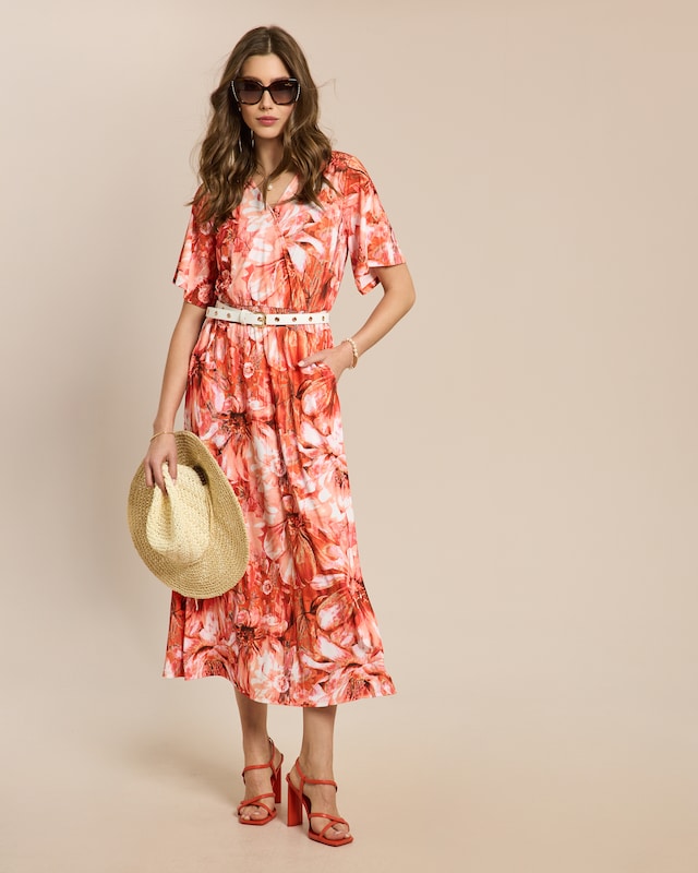 Maxikleid mit Flügelärmel