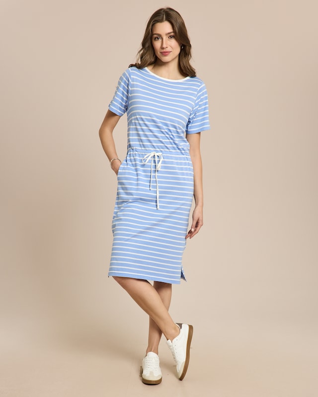 Jerseykleid gestreift mit Tunnelzug