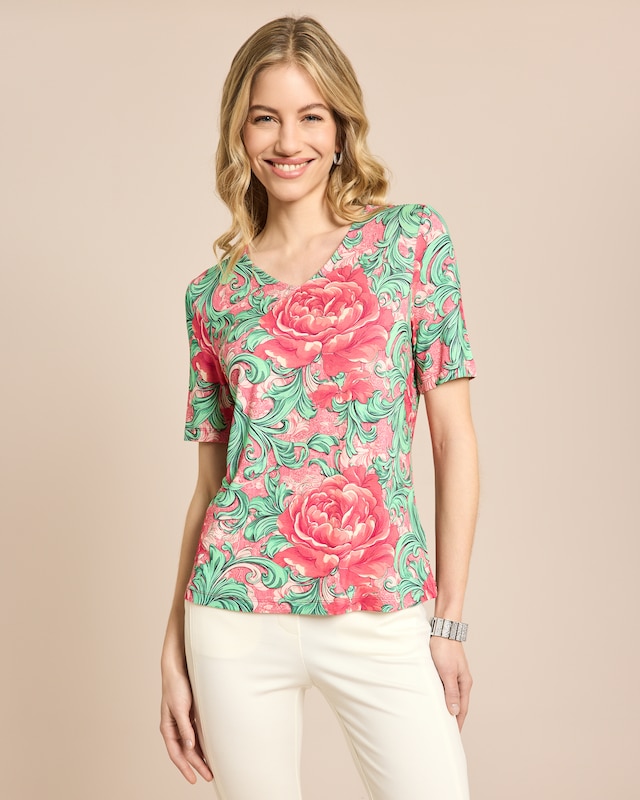 Shirt mit floralem Ornamentprint
