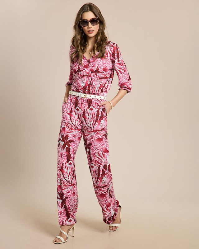 Jumpsuit mit Ballonärmel und Druck