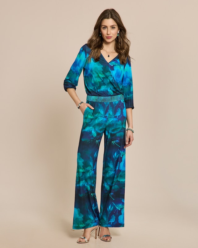 Jumpsuit mit Ballonärmel und Druck