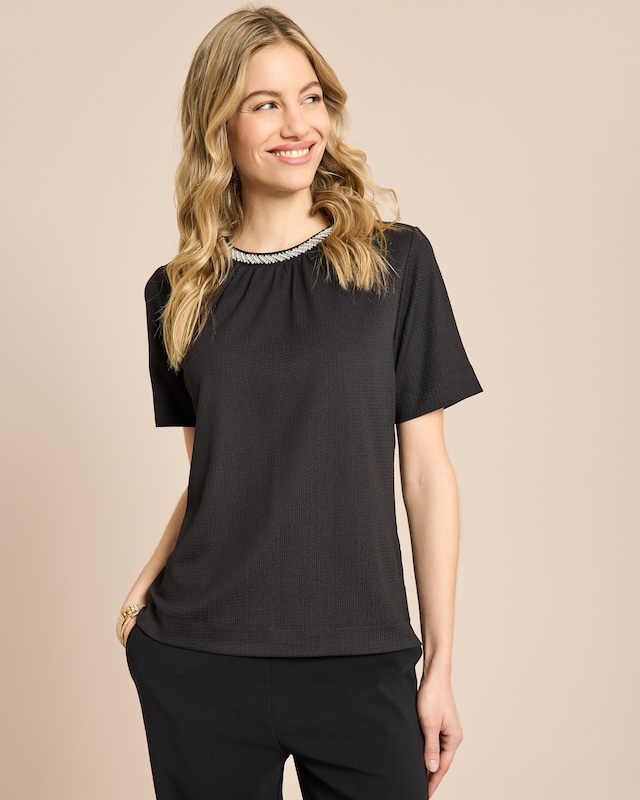 Blusenshirt mit Perlendeko