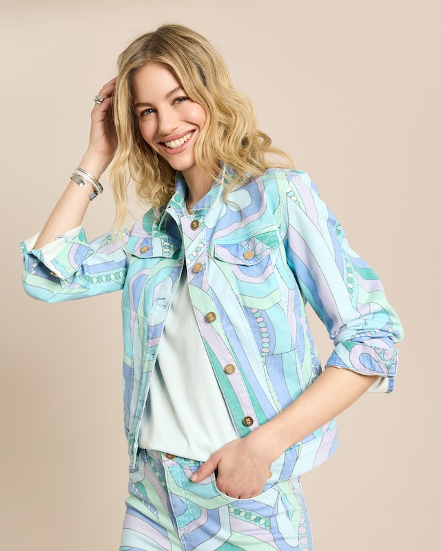 Jacke aus bedrucktem Denim