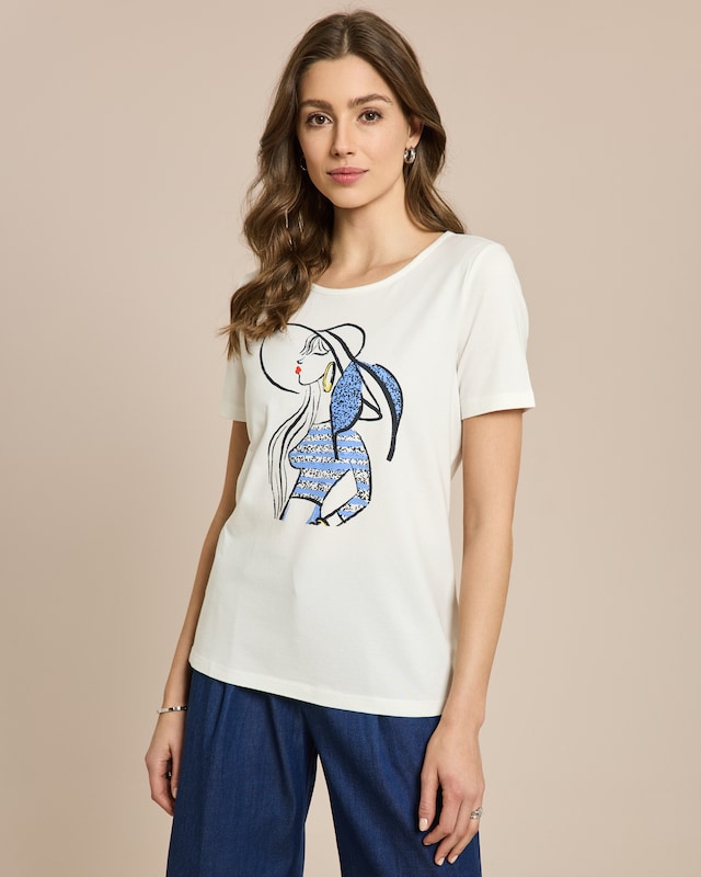 Shirt mit Ladydruck oder Streifendruck