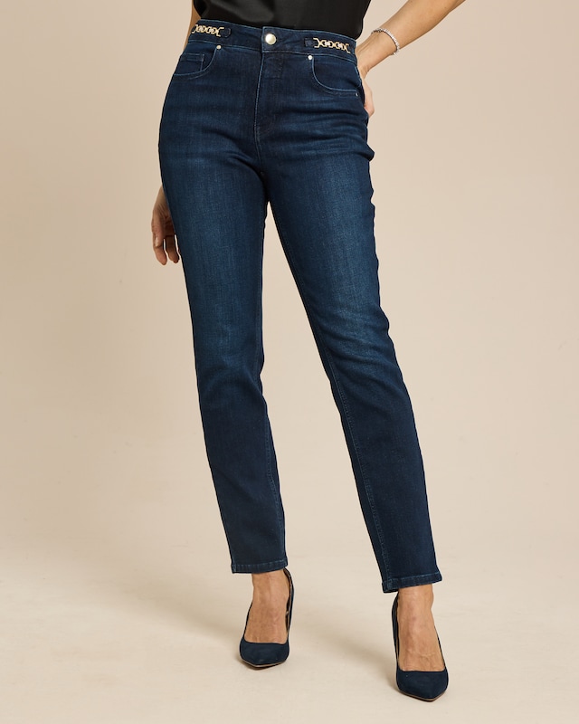Slim Fit Jeans mit Dekoelement