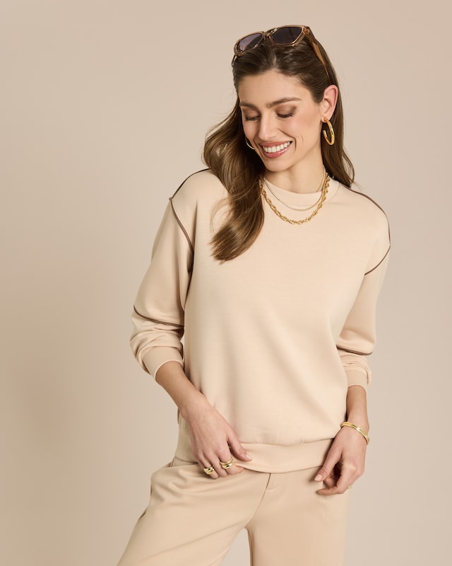Sweatshirt mit Paspeldetails