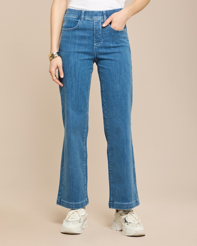 Wide Leg Jeans mit Rundumdehnbund