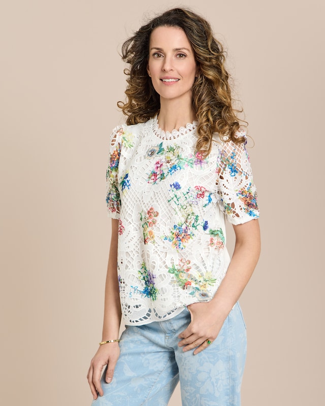 Spitzenshirt mit Druck