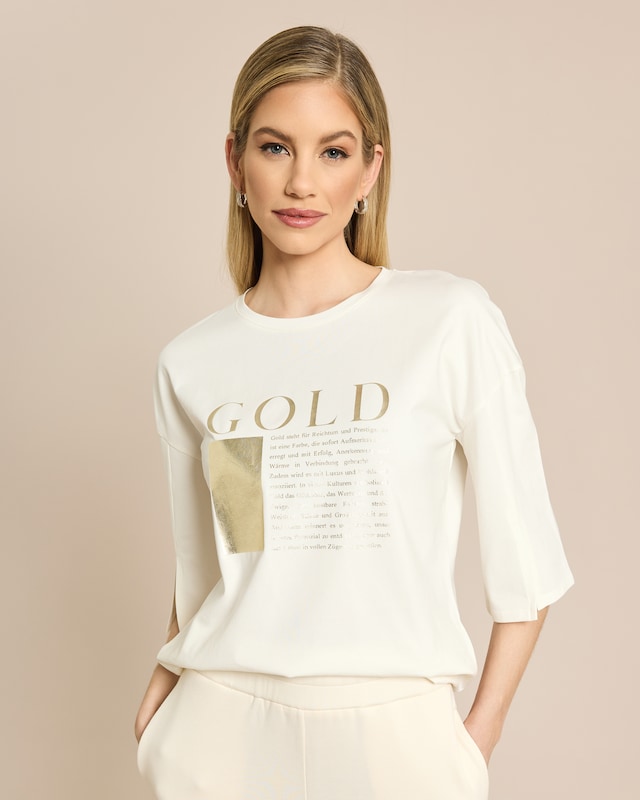 Shirt mit goldenem Print