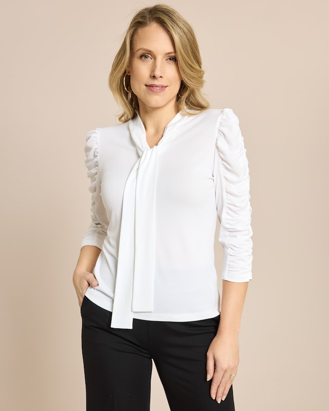 Shirt mit Raffung und Schluppe