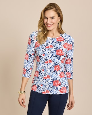 Produktabbildung 1 für Shirt mit Blumen-Ornamentprint