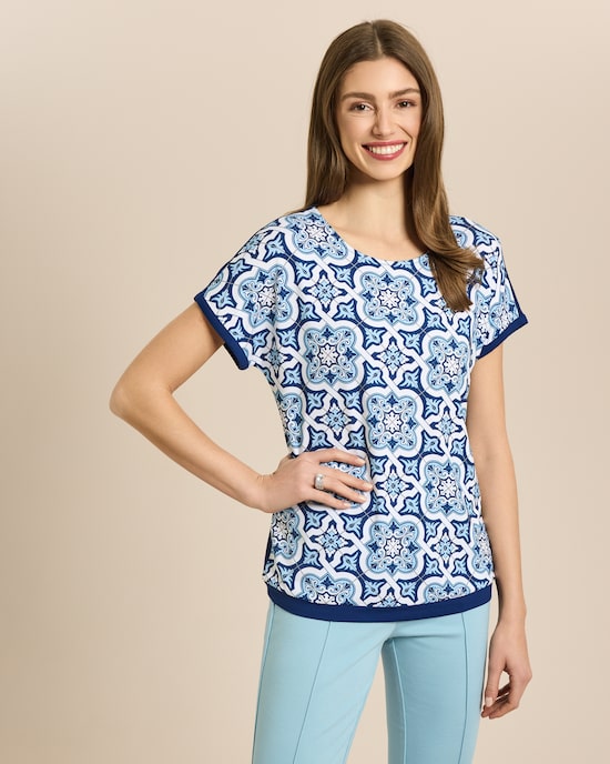 Produktabbildung für Shirt mit Fliesen-Print