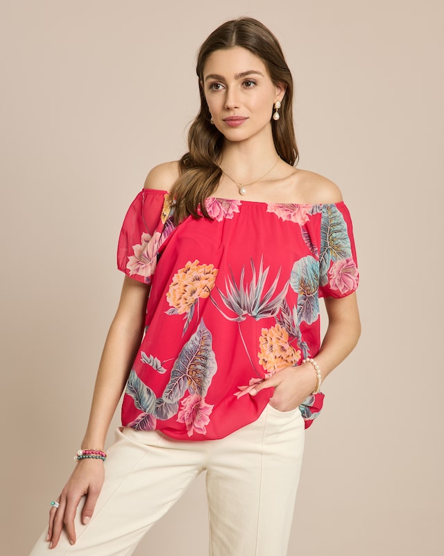 Tunika mit Carmenausschnitt