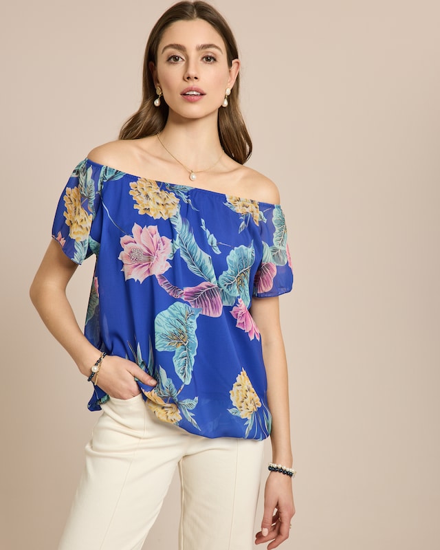 Tunika mit Carmenausschnitt