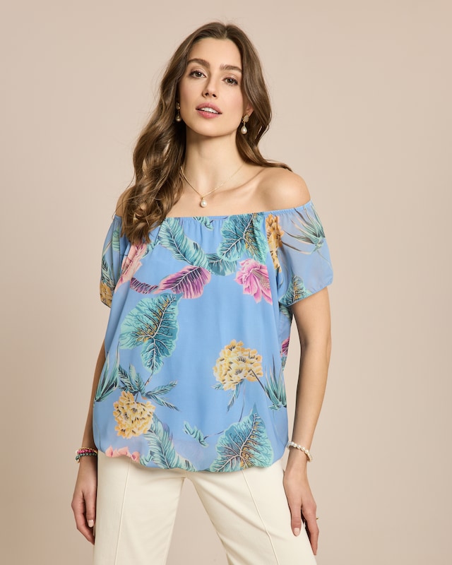 Tunika mit Carmenausschnitt