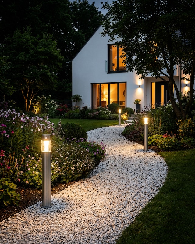 Solar-Standleuchte mit Bewegungs-Sensor