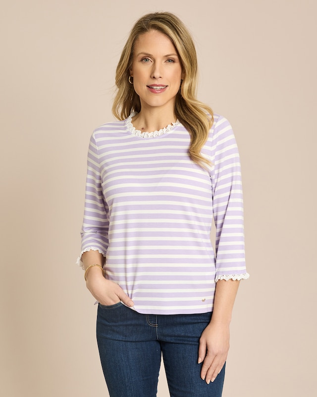 Shirt mit Streifen und Rüschen