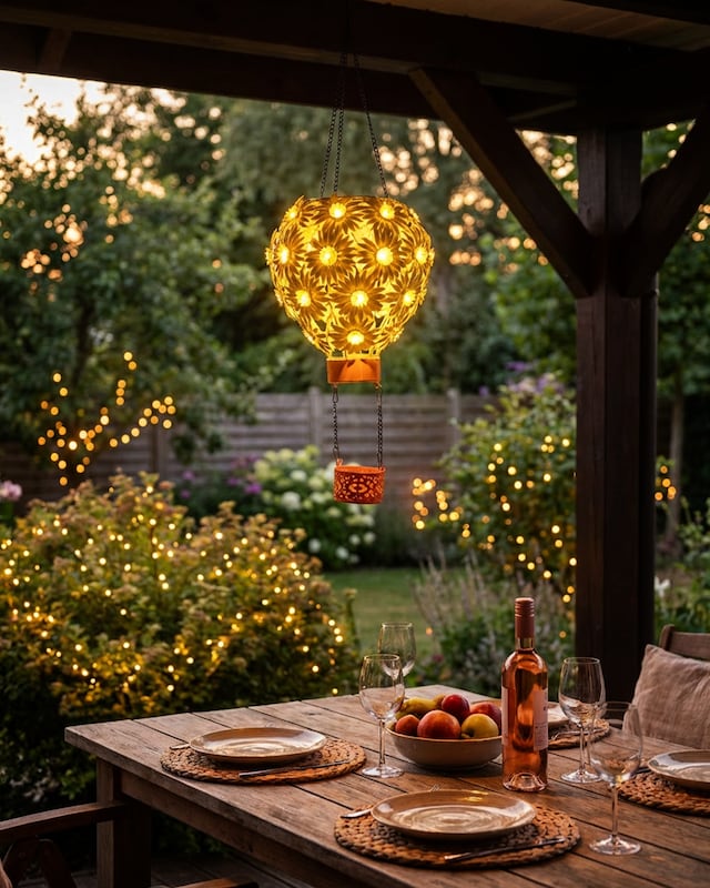 LED-Solar-Hängeleuchte "Margerite"