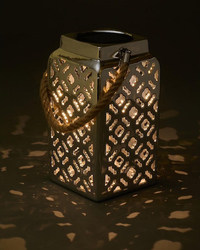 Solar Keramik Laterne "Metallic"