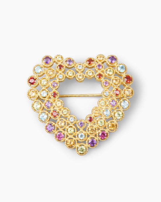 Produktabbildung für Brosche mit Multi-Edelsteinen