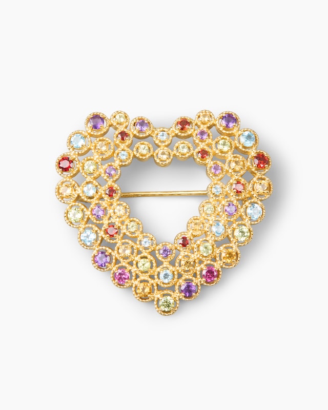 Brosche mit Multi-Edelsteinen