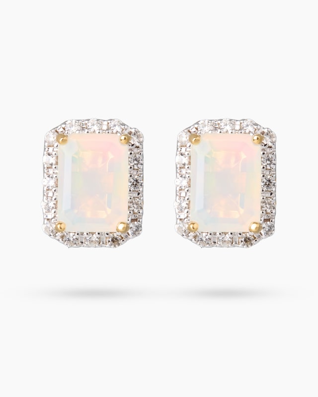Ohrstecker mit äthiopischem Opal & Zirkon