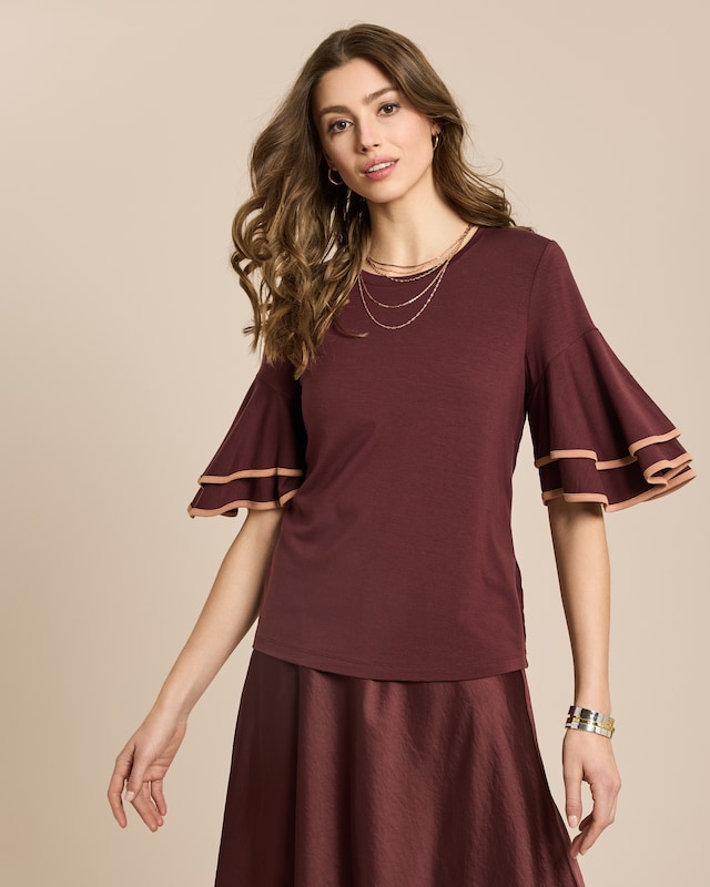 Jersey Shirt mit Volants