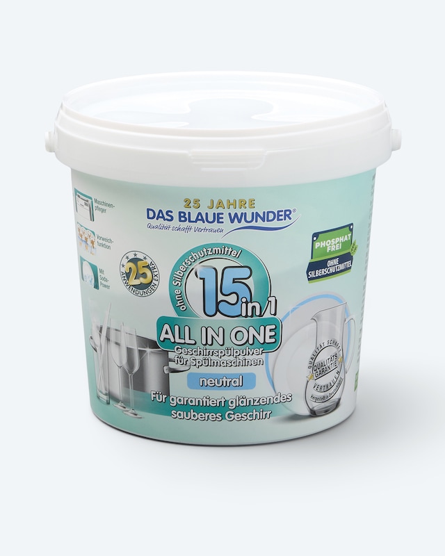Geschirrspülpulver 15-in-1, 1.000 + 125 g