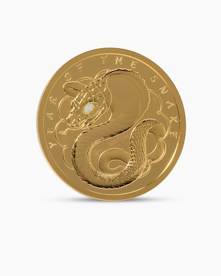 Produktabbildung 1 für Goldmünze "Jahr der Schlange" mit Kristall-Opal