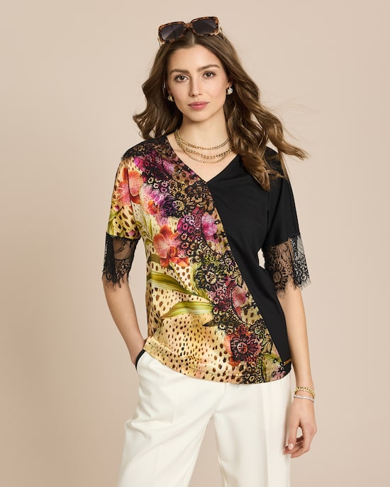 Produktabbildung für Shirt mit Spitze und Print