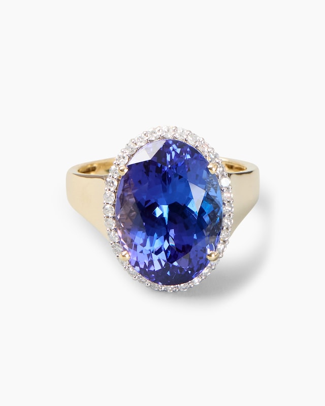 Ring mit Tansanit AAAAA und Diamanten