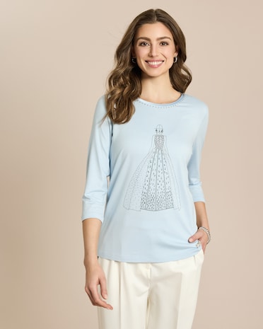 Produktabbildung für Shirt mit Skizze und Strass