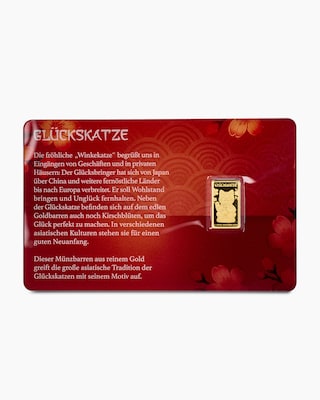 Produktabbildung 1 für Goldmünzbarren Glückskatze 2026