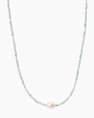 Produktabbildung 2 für Collier mit Larimar, SWZ-Perle & Hämatit