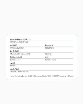 Produktabbildung 4 für Brillant-Ohrstecker 0,75 ct