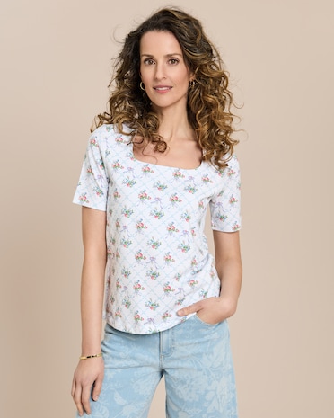 Produktabbildung für Shirt mit Blumendruck
