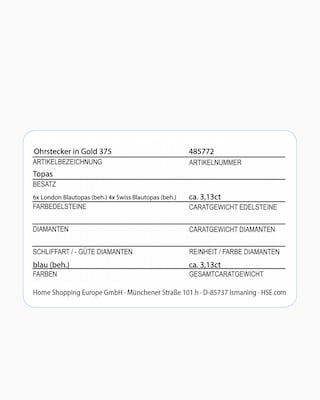 Produktabbildung 4 für Ohrstecker mit Topas