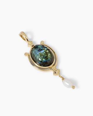 Produktabbildung 3 für Clipanhänger mit Labradorit & Süßwasserzuchtperle