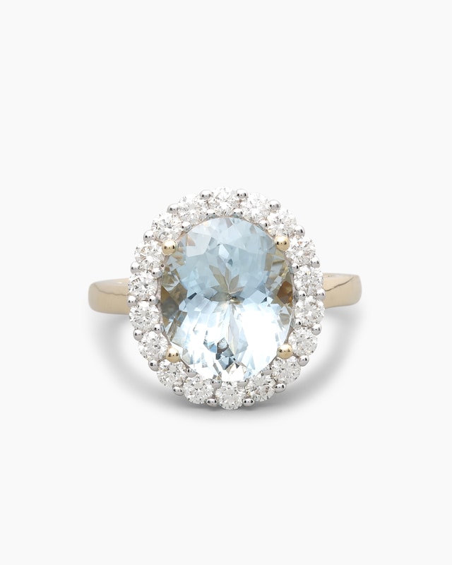 Ring mit Aquamarin & Brillanten