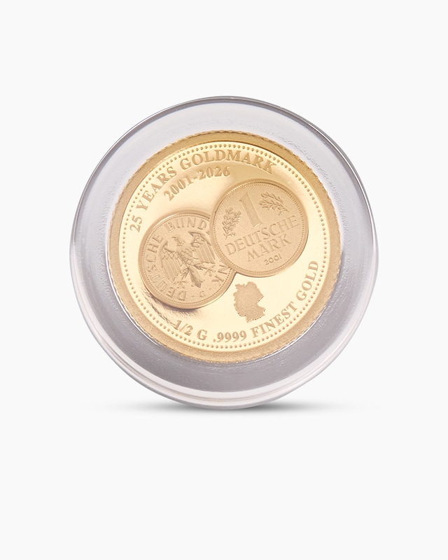 Goldmünze First Strike Edition 25 Jahre Goldmark 2001-2026