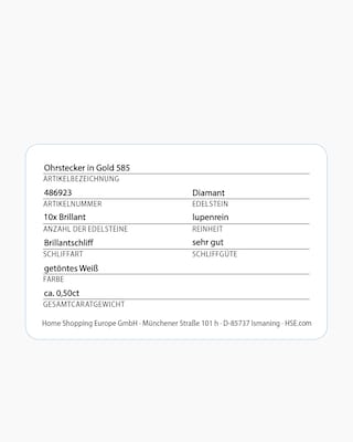 Produktabbildung 4 für Brillant-Ohrstecker 0,50 ct