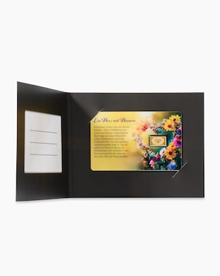 Produktabbildung 3 für Goldmünzbarren Herz mit Blumen