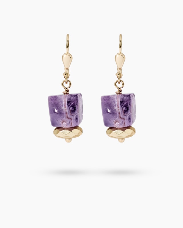 Ohrhänger mit Amethyst & Hämatit